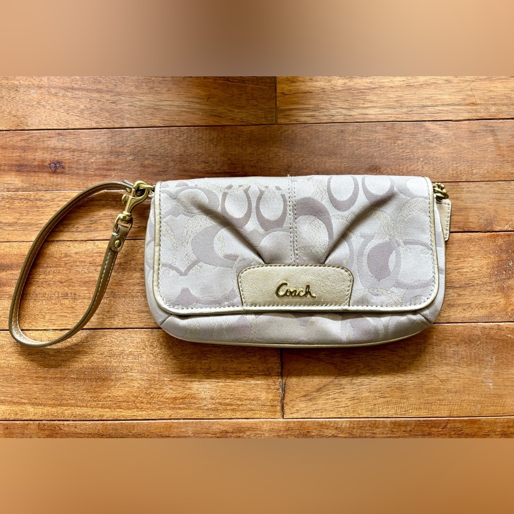Coach Wristlet in Gold/Silver